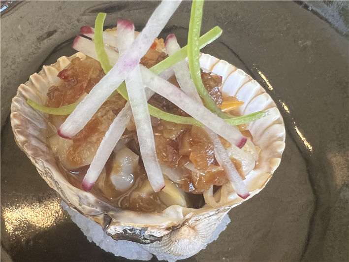 razor clam canape